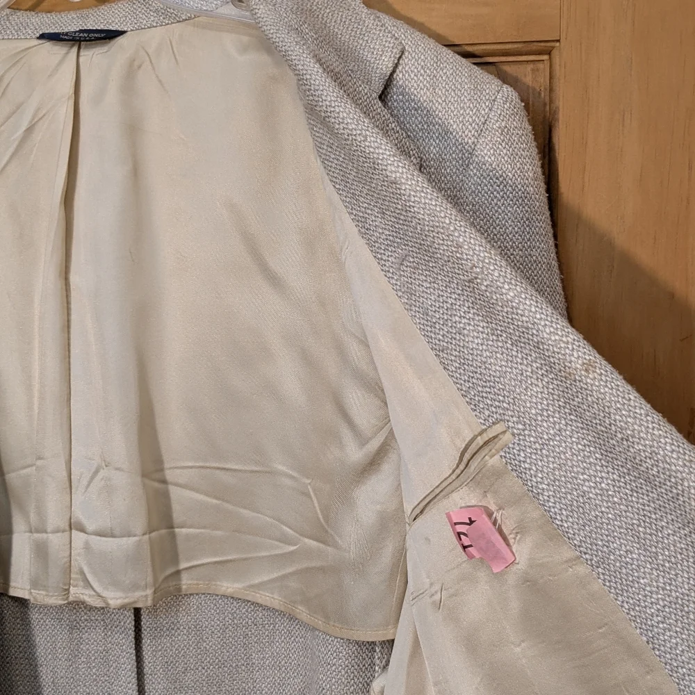 Vintage Kuppenheimer Tweed Sport Coat Wool Blazer Jacket Beige Winter Men's 46L